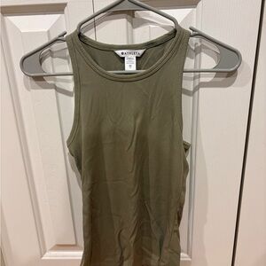Athleta Olive High-Neck Racerback Tank